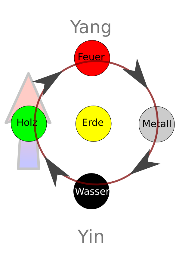 Die 5 Wandlungsphasen Yang betont